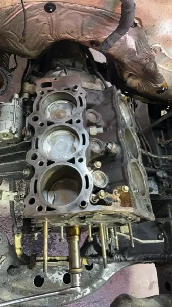 Engine block cylinder repair and machining at Dirty Dawgs Garage in St. Augustine Florida